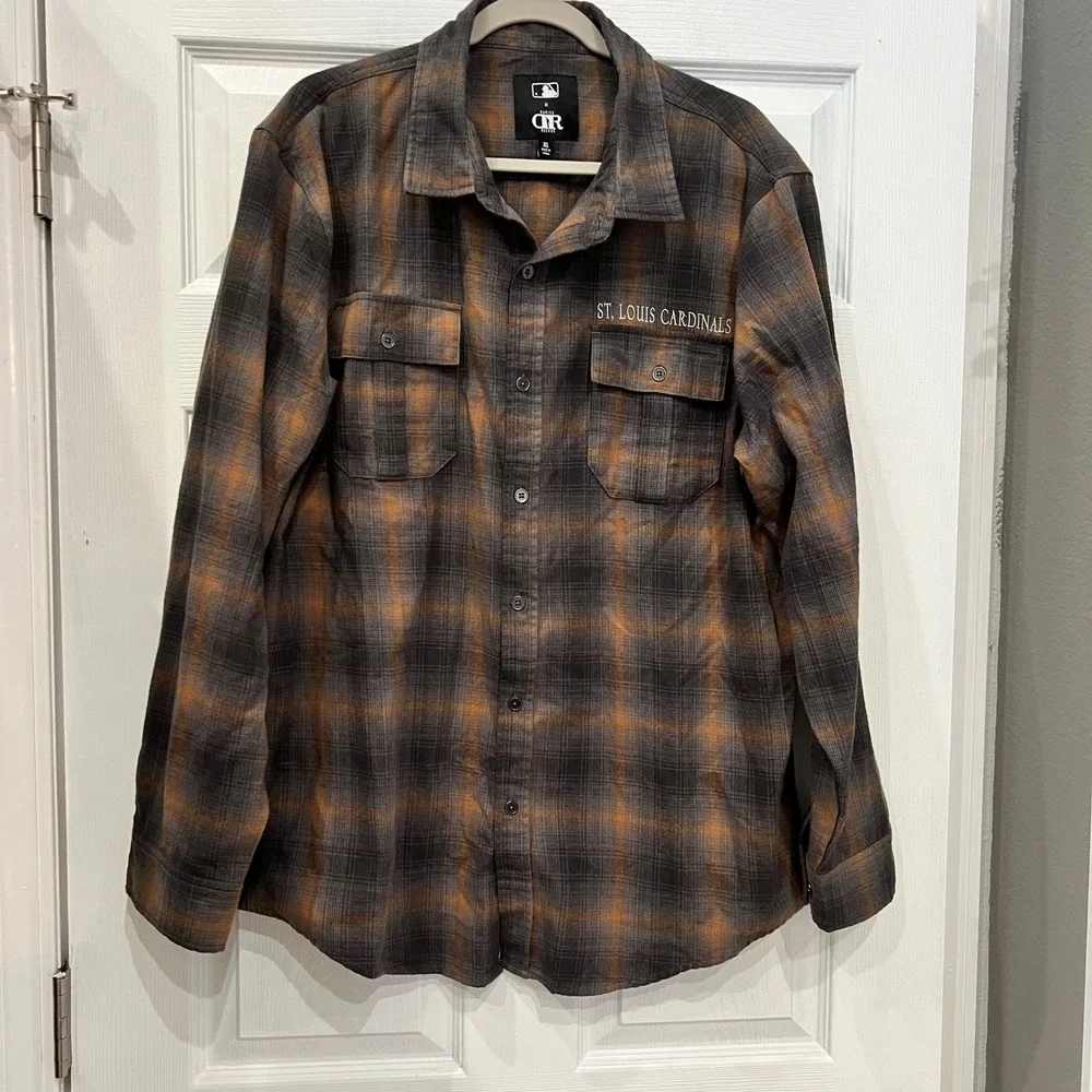 Darius Rucker St. Louis Cardinals Flannel Cotton Blend Plaid Sportswear XL